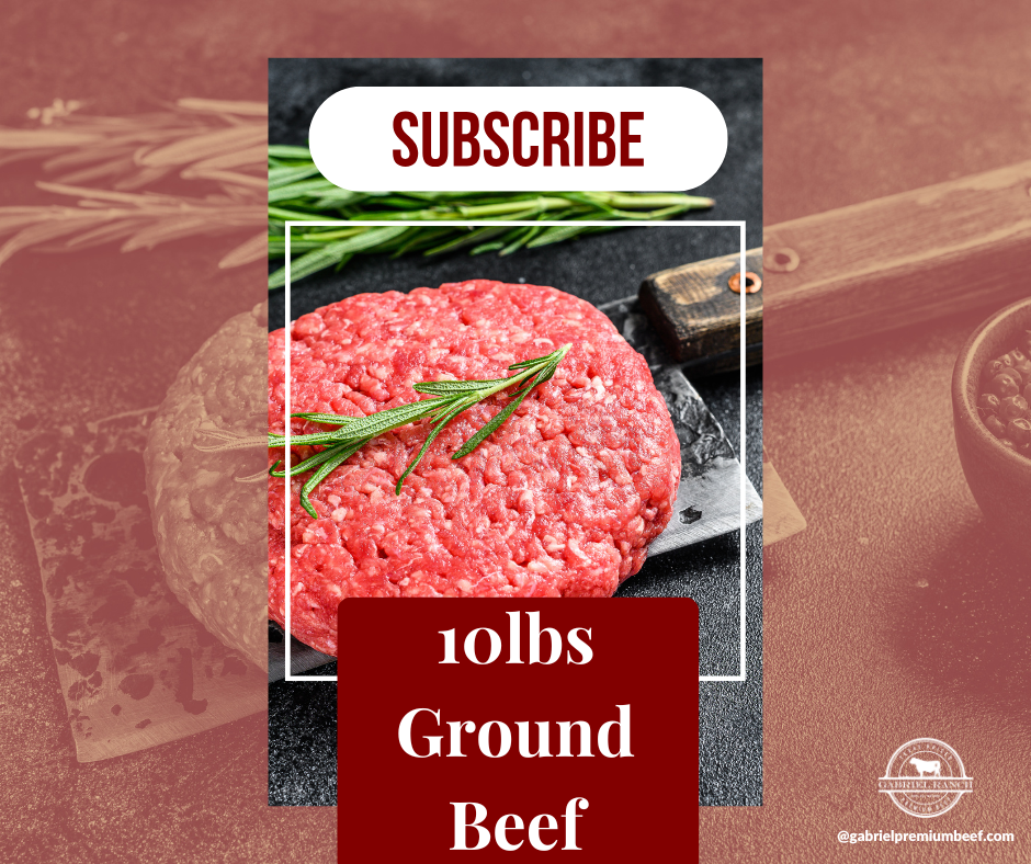ground-beef-subscription, grass-fed beef, Texas beef, premium meat, sustainable ranching, Black Angus beef, hormone-free beef, family-owned ranch

