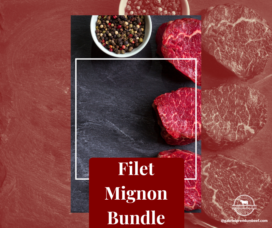 Premium Filet Mignon Bundle with 8 steaks and 4 lbs ground beef, high-quality beef for gourmet meals and special occasions.