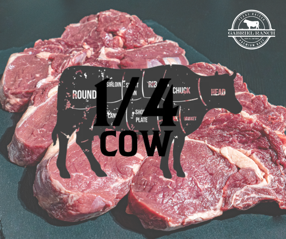 quarter-beef, grass-fed beef, Texas beef, premium meat, sustainable ranching, Black Angus beef, hormone-free beef, family-owned ranch
