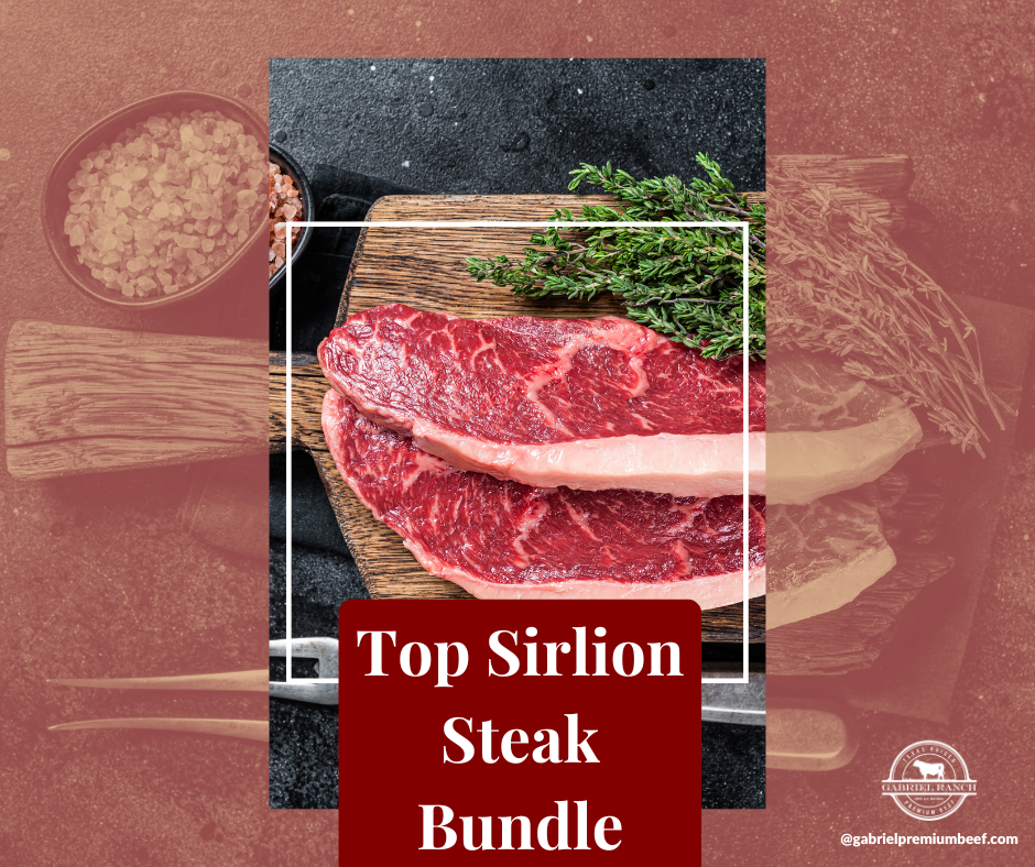 top-sirloin-bundle, grass-fed beef, Texas beef, premium meat, sustainable ranching, Black Angus beef, hormone-free beef, family-owned ranch
