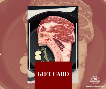 Gabriel Ranch $200-$300 gift card featuring organic, grass-fed beef from locally-sourced, farm-raised ingredients